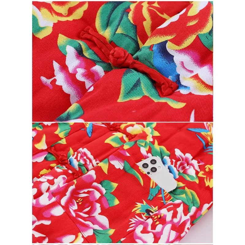 Women's High-waisted Cotton-padded Pants Set Winter Thickened Warm Slim-fitting Long-sleeved Pure Handmade Cotton-padded Clothes