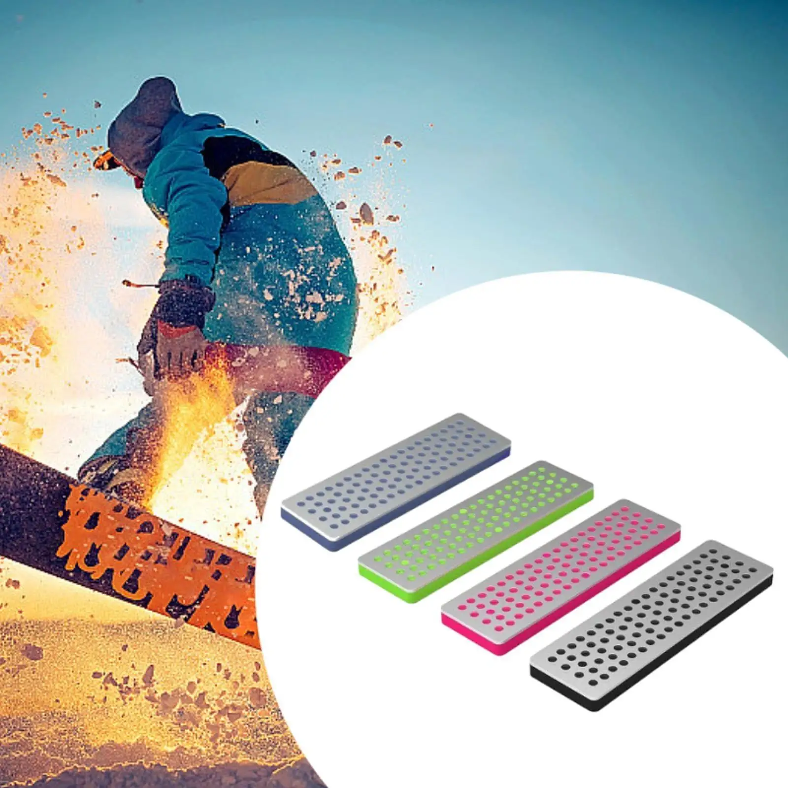 Ski Edge Sharpener Tuner Snowboard Side Grind Tool Ice Scraper Diamond Bevel Tuning Kit for Winter Sports Maintenance Gear