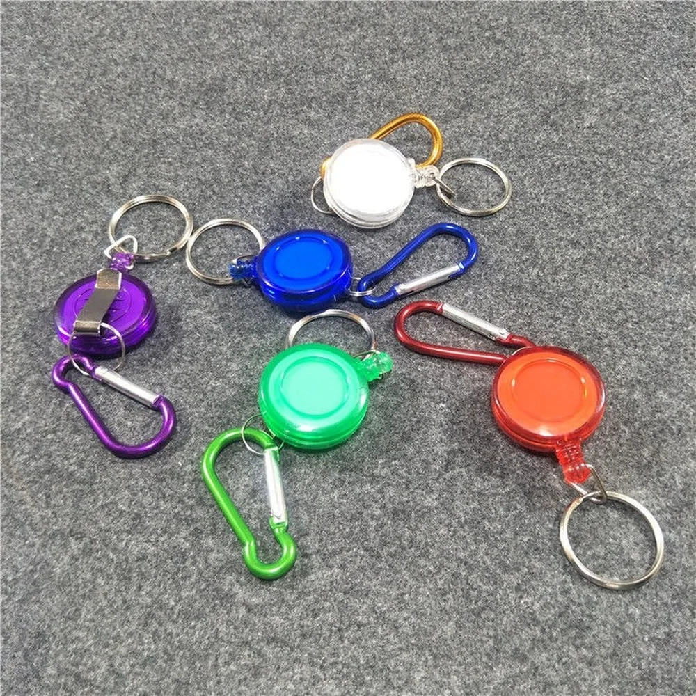 Retractable Keyrin Keychain Work Card Clip Easy Pull Anti Lost ID Card Key Chain Clips Lanyard Name Tag