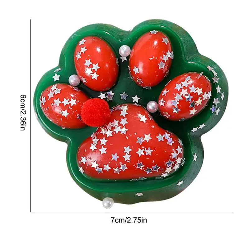 Cute Paw Shape Squeeze Toys Soft Sticky Relaxing Piching Toys Sticky Pinching Toy With Star Sequins And Pearls For Casual Toy