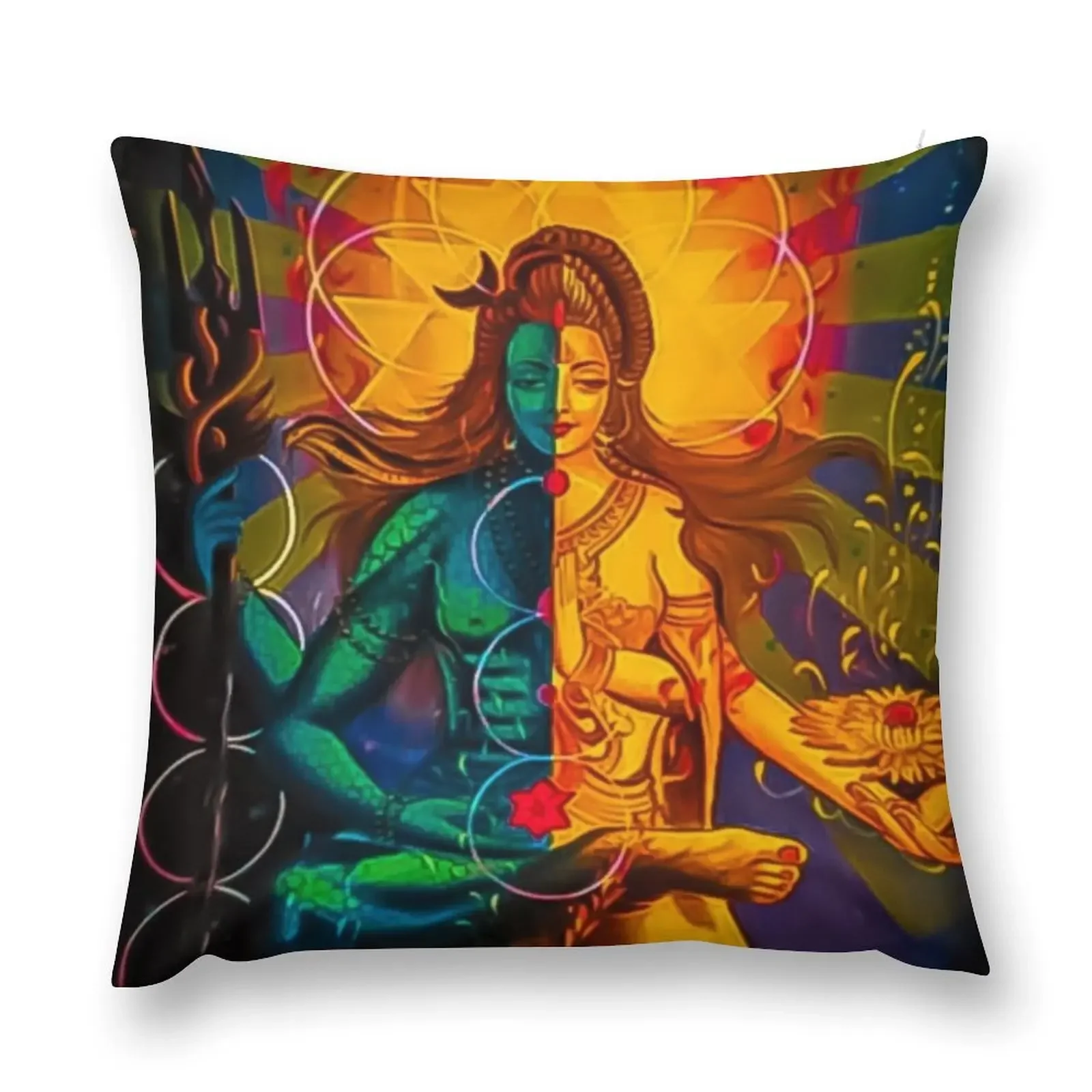 ShivShakti God Shiva and Godesss Parvati Throw Pillow Christmas Covers Pillow Case Christmas Anime Sofa Cover pillow