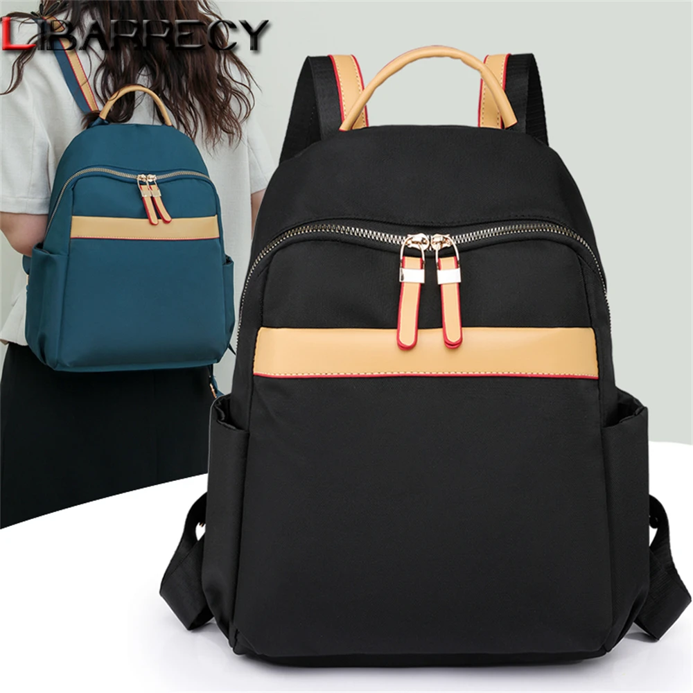 

2023 Panelled High Quality Nylon Ladies Backpacks Fashion Large Capacity New Ladies Travel Bags Student Bags Bolsos De Mujer Sac