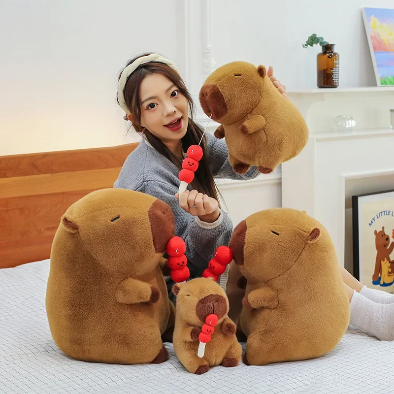 

50cm Kapibala Capibara Candied Haws on A Stick Kawaii Plushie Toy Cartoon Anime Figures Cute Capybara Toys Girls Valentines Gift
