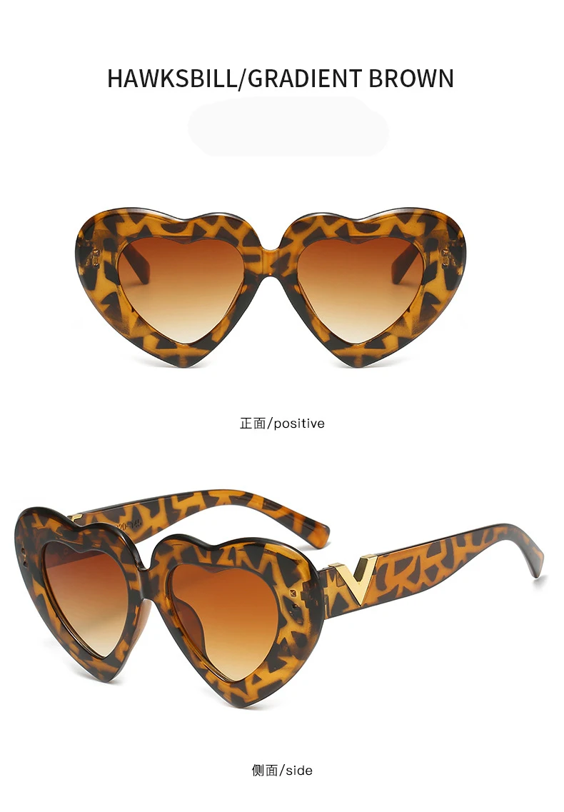 Neue Mode Liebe Herz Sonnenbrille Frauen Nette Sexy Retro Cat Eye Vintage Günstige Sonnenbrille Schwarz Rot Weibliche Brillen – Detail 5