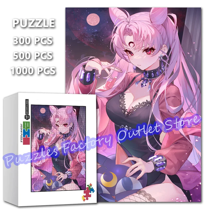 Sailor Moon 300/500/1000 Pieces Jigsaw Puzzles Japanese Anime Supergirls Print Puzzle for Kids for Kids Intellectual Game Toys