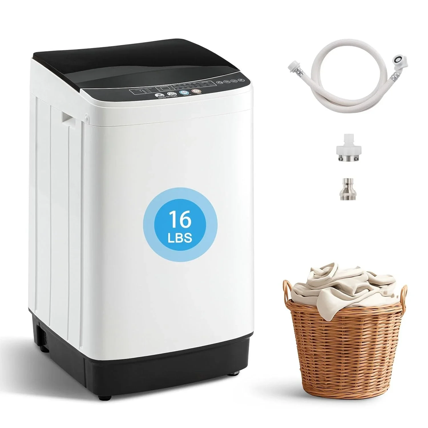 new 2.0 Cu.Ft Portable Washing Machine, Full-Automatic Electric Laundry Machine with 10 Programs, Compact Clothes Wash, Customiz