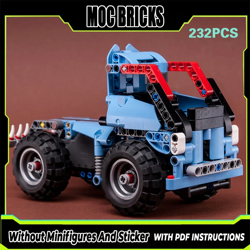 

City Car Model MOC Building Bricks Heavy-Duty Truck With Giant Tire Modular Technology Gifts Holiday Assemble Children Toys Suit
