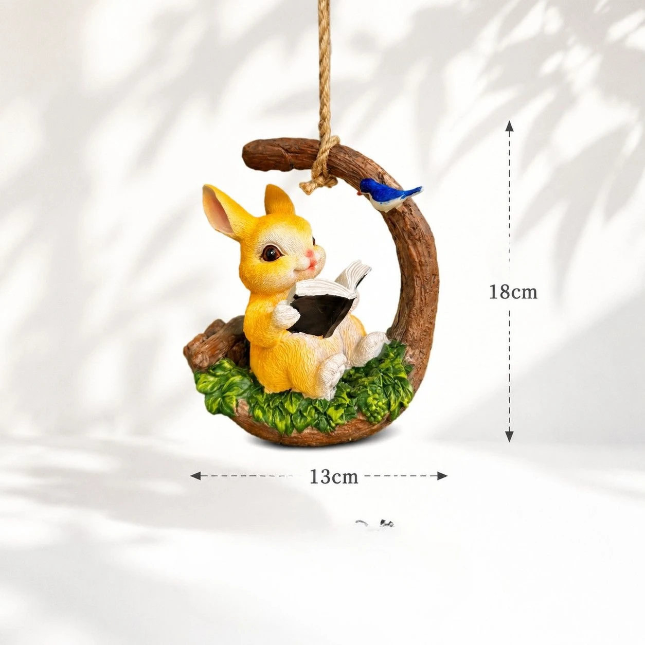 Cute Swing Rabbit Hanging Wall Ornament, Resin Outdoor Statue, Premium Garden Wall Decor,Courtyard Hanging Animal Figurine Craft