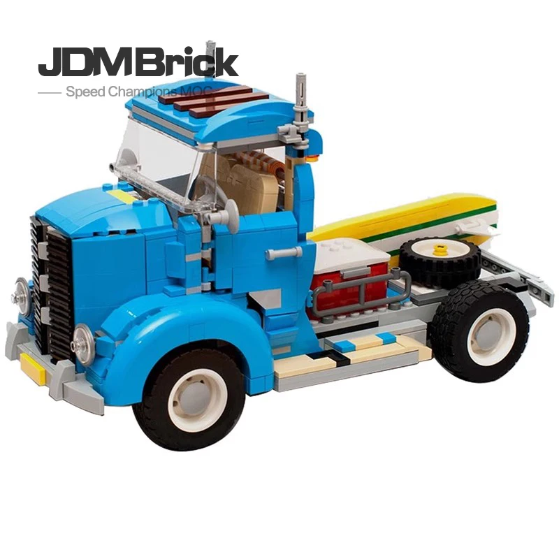 MOC-9001 Children's Puzzle Assembly DIY Small Granular Building Block Car Creative Assembly Old Style Truck Model Brick Toys