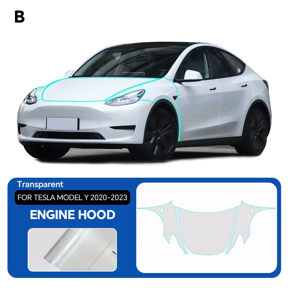 

8.5Mil TPU Scratch-resistant Matte Clear Paint Protection Film For Tesla Model Y 2020-2023 Body Transparent Bra Per-cut PPF Kit