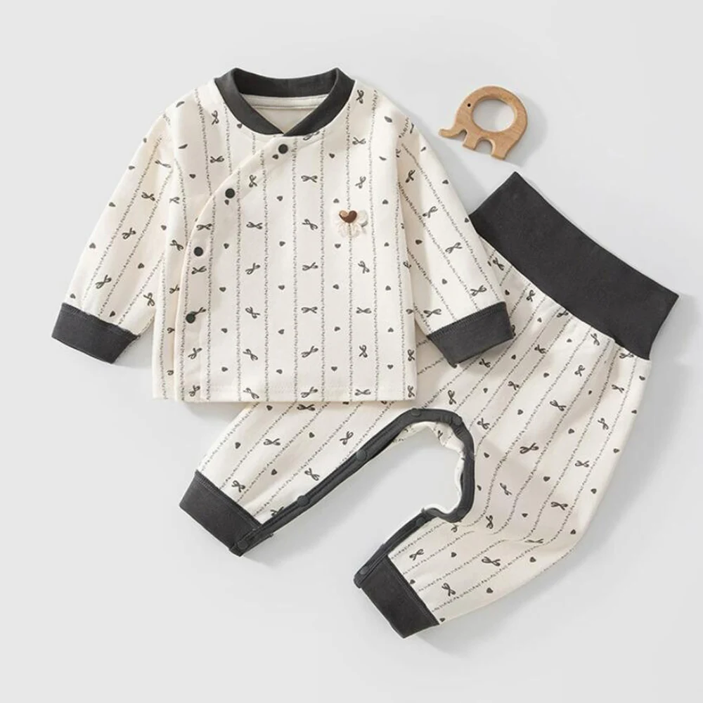 Baby Boy Outfits Set 100% Cotton Long Sleeve Tops Pants Two Pieces Spring Autumn Winter Newborn Infant Girl Clothing Sets