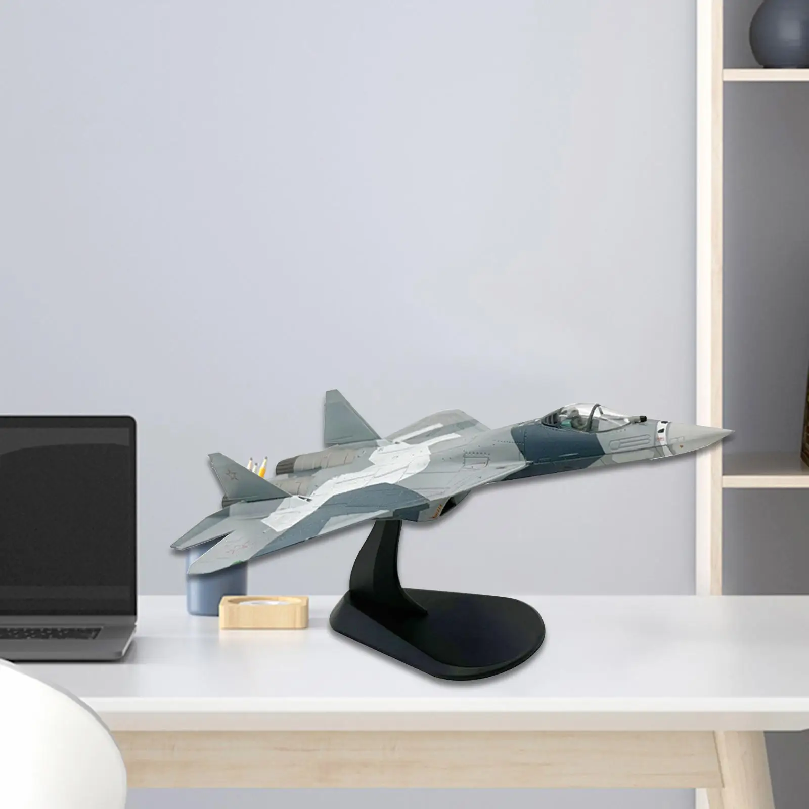 Diecast Alloy Model 1/100 SU57 Invisible Fighter for Bar, TV Cabinet