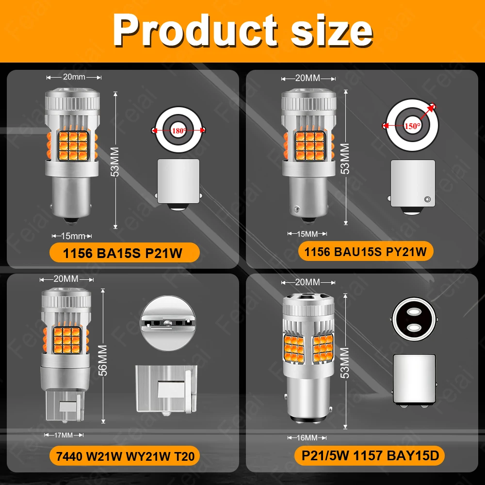 For Honda Jazz Turn Signal LED Lights Indicator Bulb Amber Car Accessories Jazz 2002-2020 2008 2009 2010 2011 2012 2013 2014 view 2