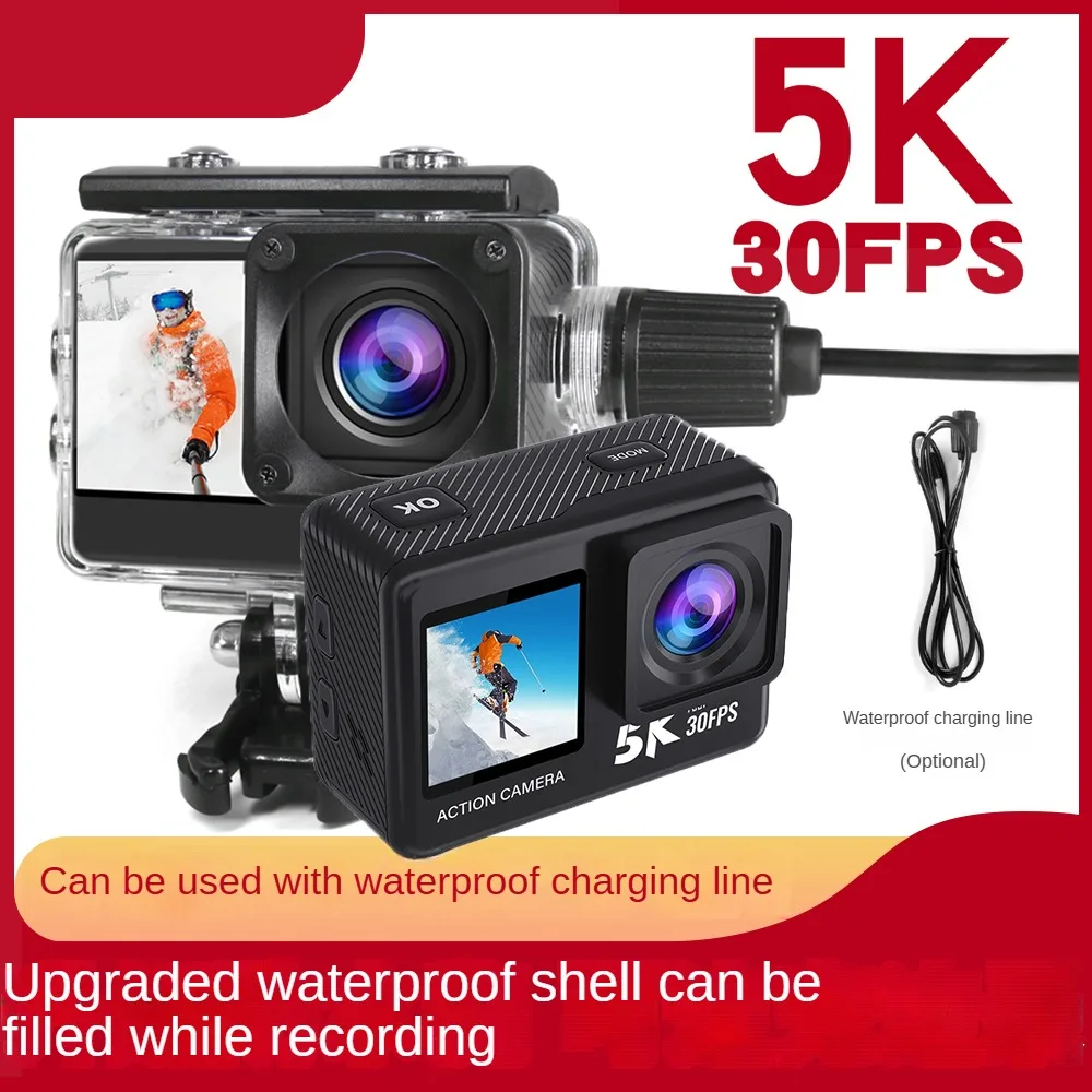 

NCZOBOE 5K Action Camera 4K30FPS 2.0 Inch Touch Screen WiFi 170° Wide Angle 30M Waterproof Helmet Video Recording Sports Cameras