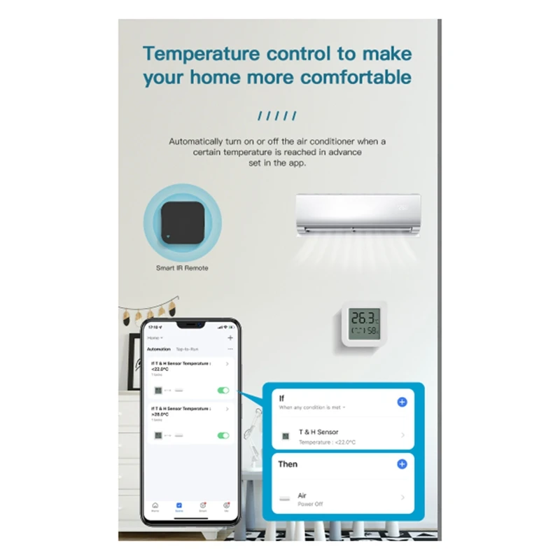 Sensor de umidade e temperatura full-tuya zigbee mini display digital lcd app controle remoto termômetro higrômetro