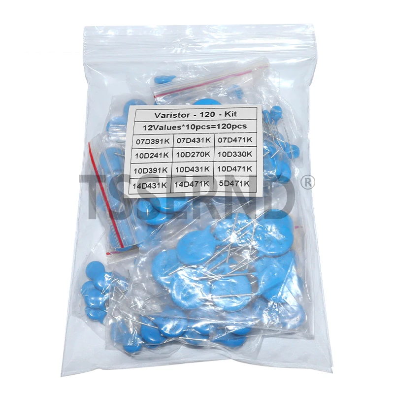 kit-sortido-de-varistores-e-resistores-100-pecas-12-valores-10-pecas-5d471k-7d471k-7d431k-7d391k-10d471k-10d431k-10d391k-14d471k-14d431k-10d241k