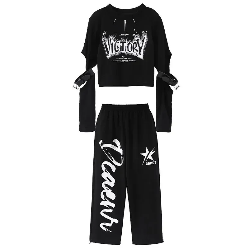 Сценические костюмы для джазовых танцев для девочек, танец в стиле хип-хоп, костюмы для репетиции черлидинга для девочек, блестящие костюмы для выступлений, 10-14 лет