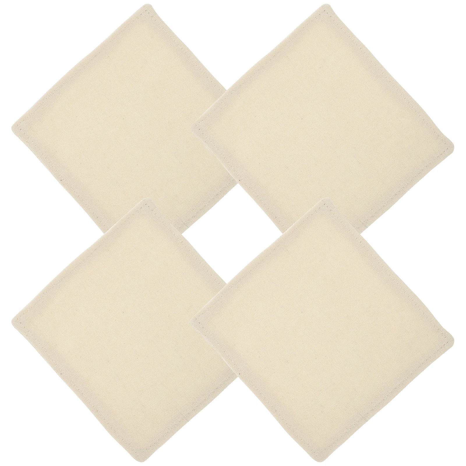 

4Pcs Canvas Coasters Square Coaster Heat Insulation Anti Scald Cup Pads Practical Decorative Home Supplies Square Shape Coaster