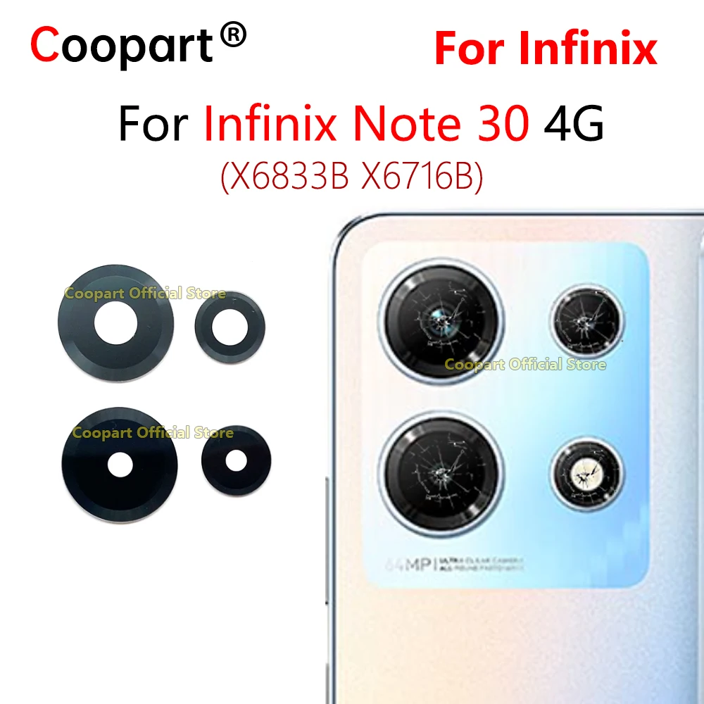 New Coopart Rear Back Camera Glass Lens For Infinix Note 30 X6833B X6716B Replacement With Adhesive Sticker