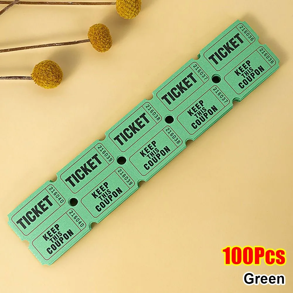 100Pcs For Classroom Raffle Tickets Drink Events Bulk Lottery Celebration Event Tickets Colorful Single Paper Labels