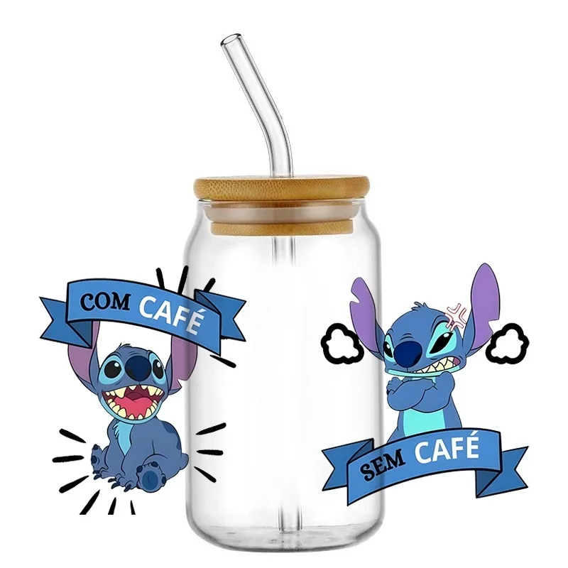 Fun Rebel Cartoon Series UV DTF Cup Wraps, 16oz 3D Transfer Stickers Decals for Libbey Glass Tumbler, DIY Home Decoration