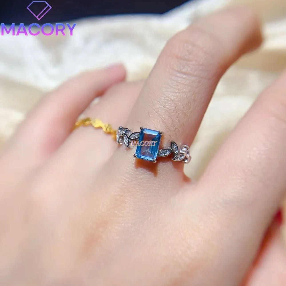 S925 sterling silver natural topaz ring delicate and elegant stackable perfect for graduation ceremonies and adult celebrations