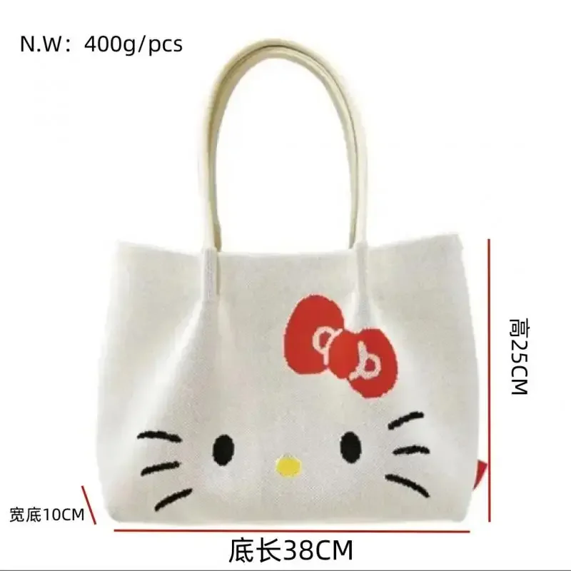

Сумка-кроссбоди Hello Kitty, холщовая сумка для девочек, большая вместительная сумка-тоут с новой аниме-фигуркой, повседневная сумка на одно плечо