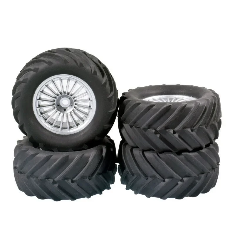 4Pcs Snow Sand Tires Tyre Wheel for Wltoys 144001 124018 124016 124017 144010 124019 H16P H16E 1/14 1/16 1/18 RC Off-road Car view 3