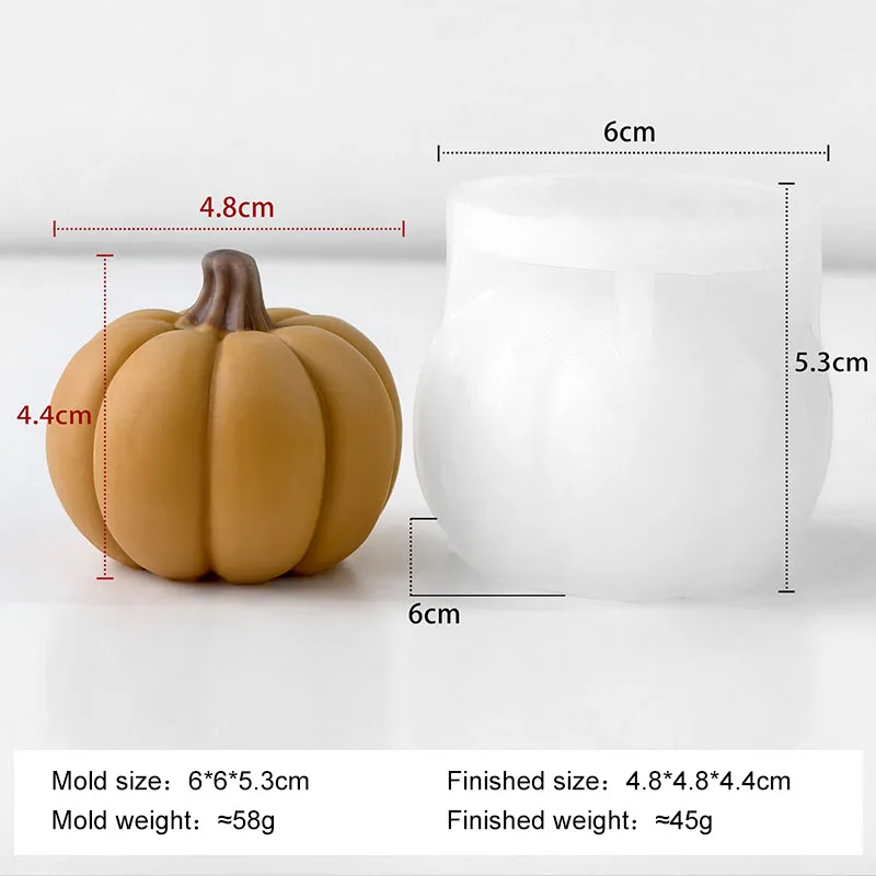 Halloween-Kürbis-Duftkerzen-Silikonform, Simulierte Teufel-Kürbis-Geister-Gipsformen, Süßigkeiten-Schokoladen-Backform