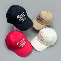 Sombreros de béisbol con bordado de letras coreanas para hombres y mujeres, gorras Snapback, sombrilla transpirable versátil, moda cómoda, pareja ins, nuevo