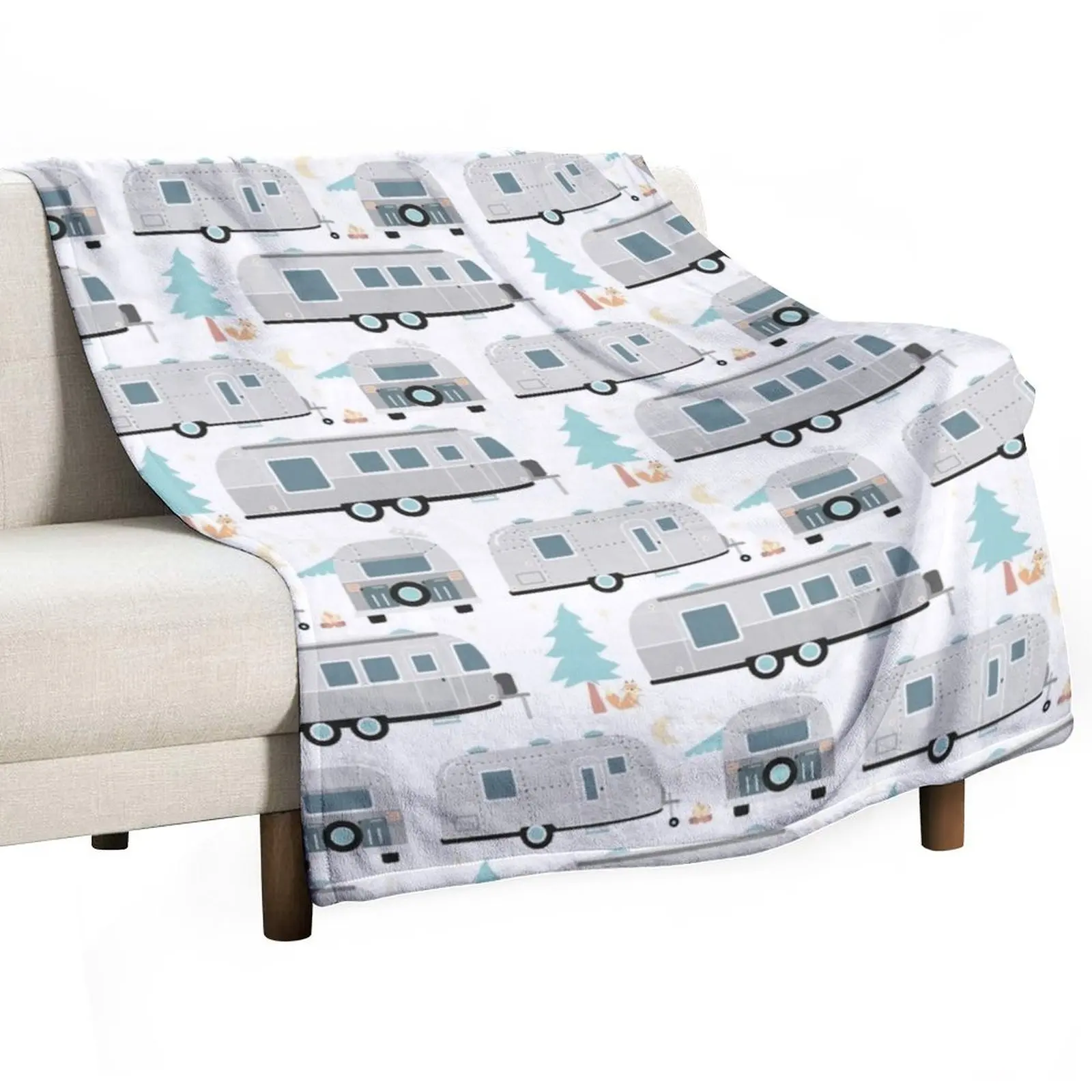 

Cute Airstream pattern Throw Blanket For Sofa Thin Stuffeds Luxury Thicken for babies Blankets