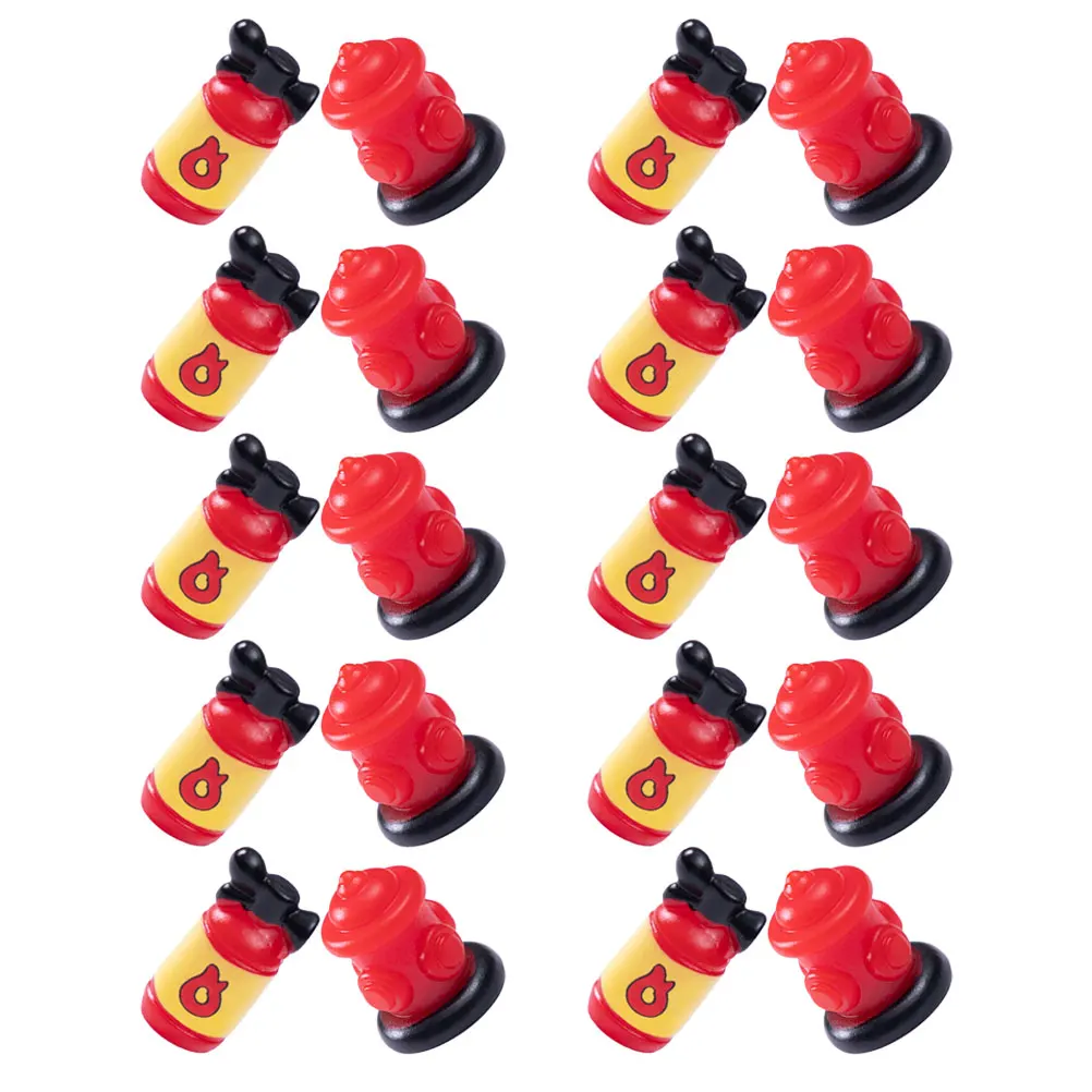 

20 Pcs Mini Fire Extinguisher Ornaments Desk Toy Resin Hydrant Statue Micro Landscape Accessory Creative Decor