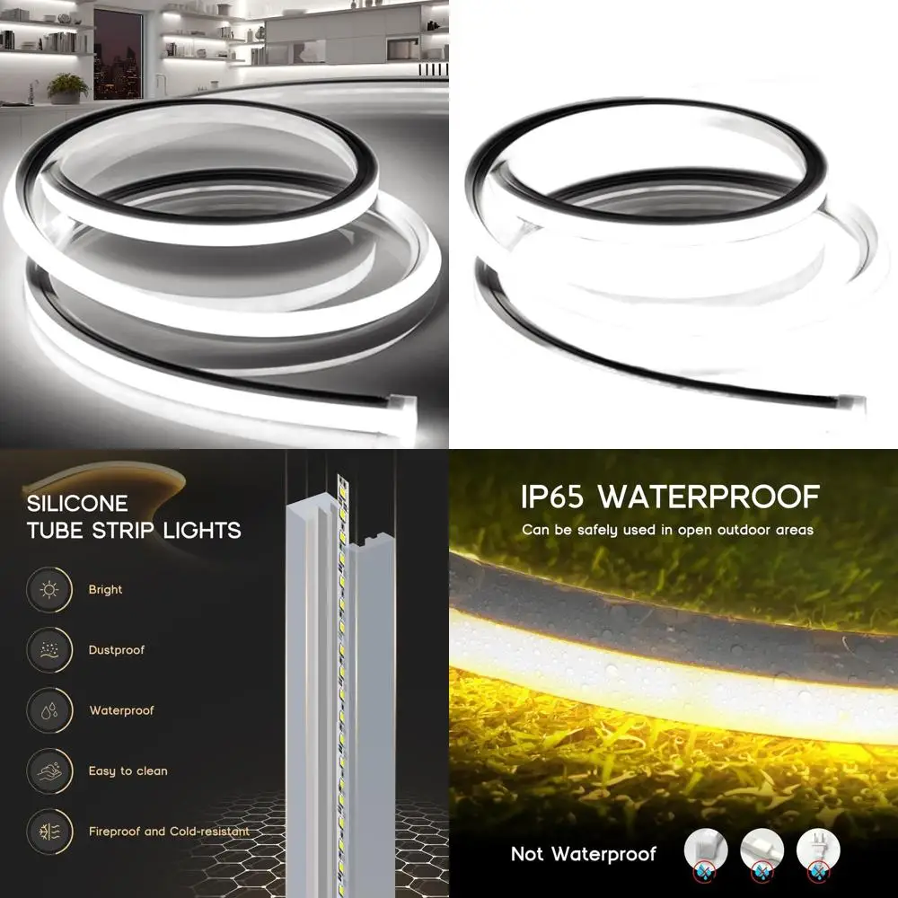 

Светодиодные ленты Daylight 6000K, водонепроницаемые неоновые веревочные фонари длиной 32,8 фута для внутреннего и наружного использования