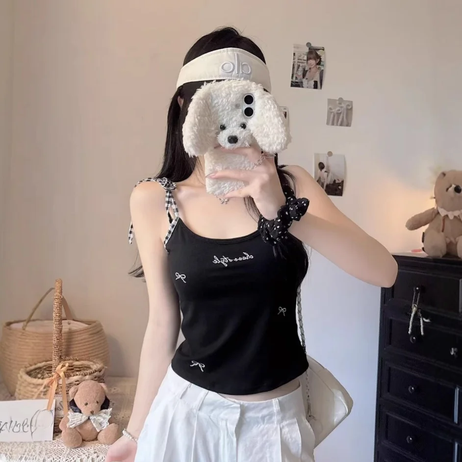 여름 신상 자수 매듭 스트랩 슬림핏 조끼 원피스 (가슴 패드 내장, 시각적으로 날씬해 보이는 여성 아우터)