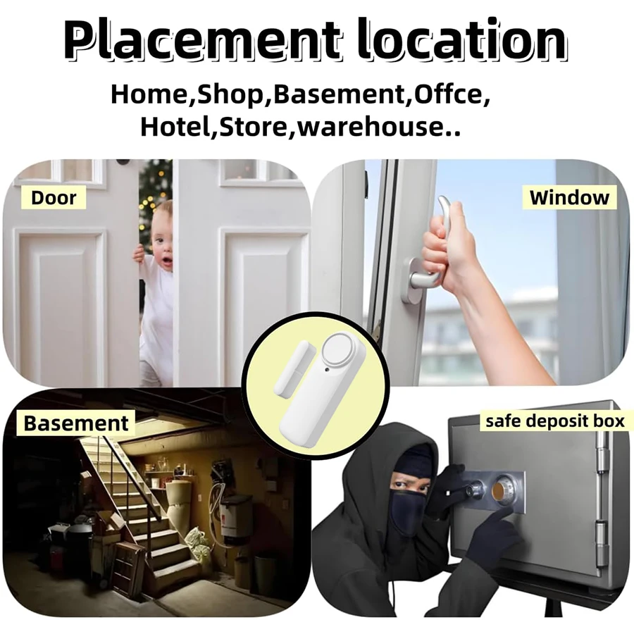 FARYLINK WiFi Smart Door Sensor 100dB Sound Window Sensor Smart Life Arm Disarm Door Sensor APP Alert Alarm Door Sensor Tuya