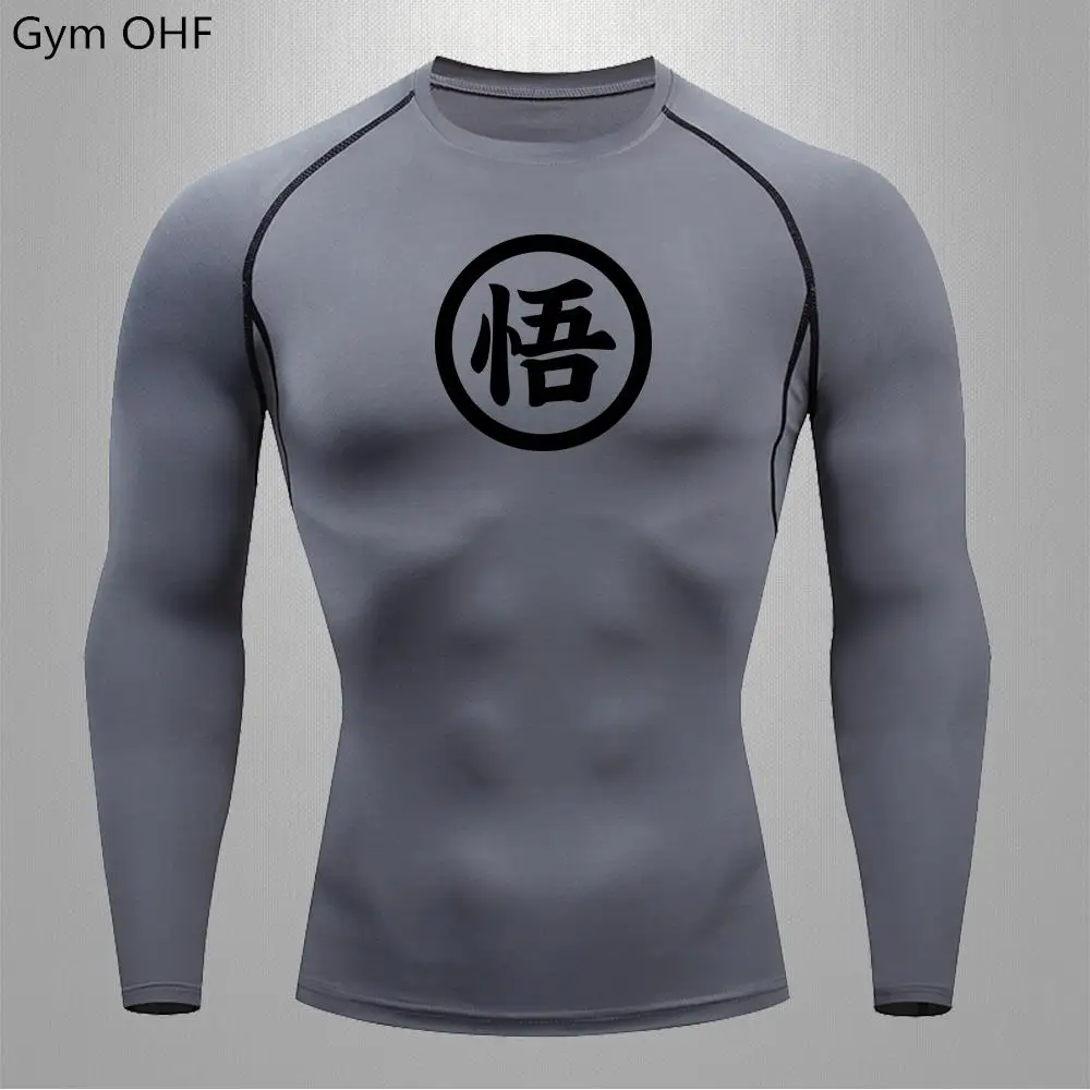 Long Sleeve Z Goku Anime Men Running T Shirt Quick Dry Shirt Yoga Training Compression T-Shirts Gym Jogging Sweatshirt Rashguard