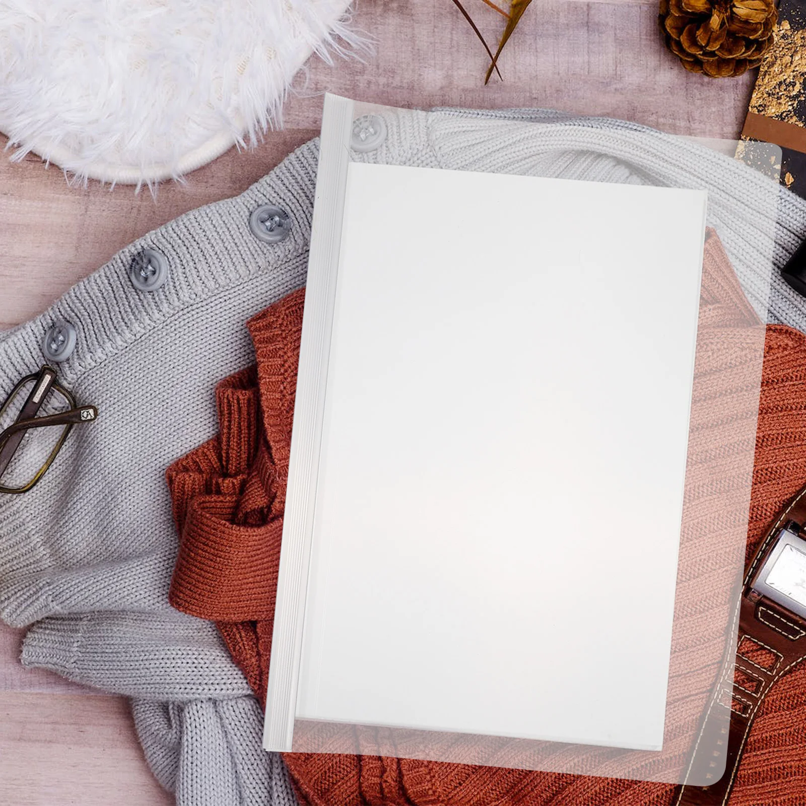 

10Pcs Clear File Organizers A4 Transparent Report Covers Sliding Bar Document Folders for Office School Storage