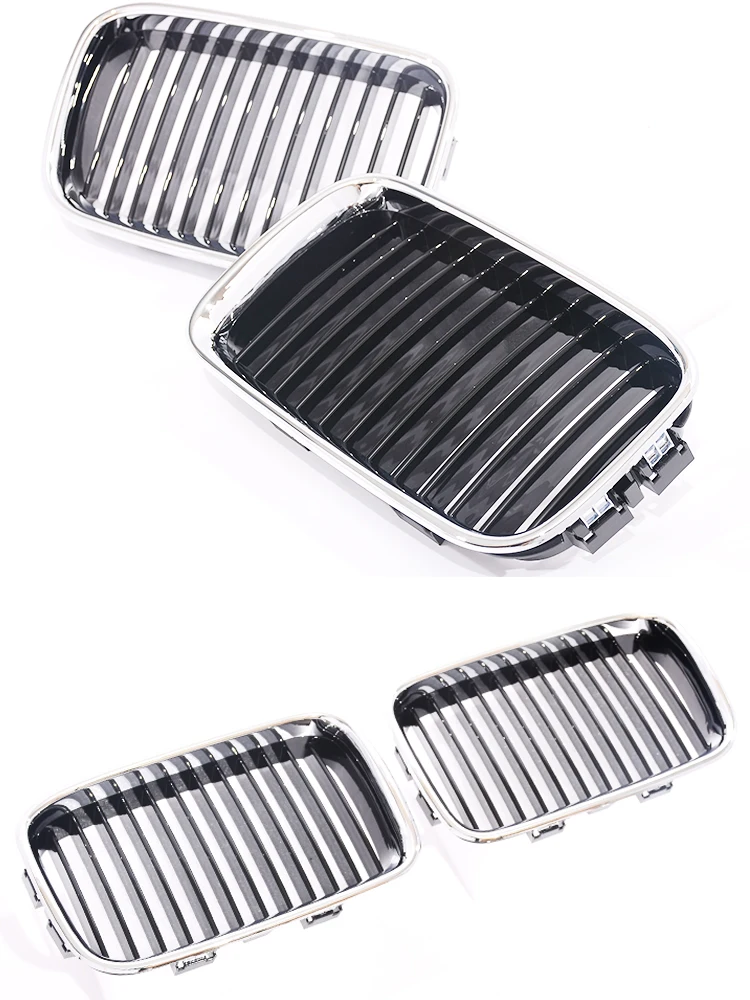 Dual Slat M Color Carbon Matte Grill For BMW 3 Series E36 Pre-LCI 1992-1996 Front Bumper Kidney Gloss Black M Tech Grills Cover view 3