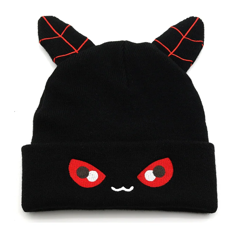 Halloween Elements Funny Knitted Hats Winter Warm Hip Hop Street Beanie Caps Devil Horn Men's Hat