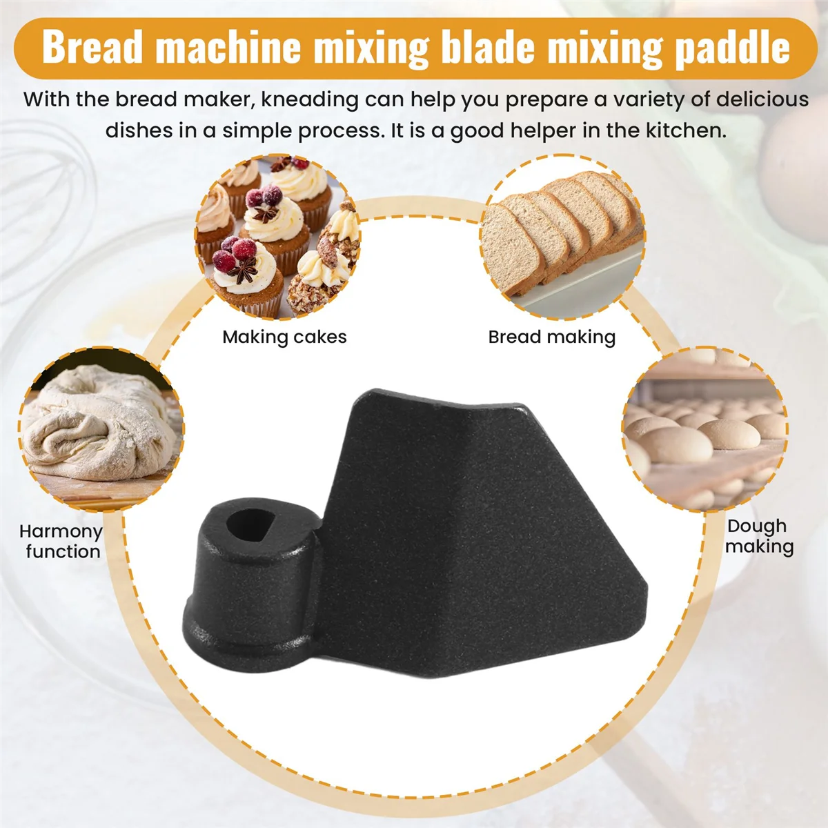 Bread Baking Machine Paddles Kneading Hooks, Stainless Steel Kneading Blade for Bread Baking Machines