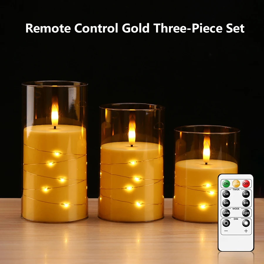 Flameless LED Candles with Timer Flickering LED Candle Romantic Ambiance Decoration with String Lights Battery Operated Candles