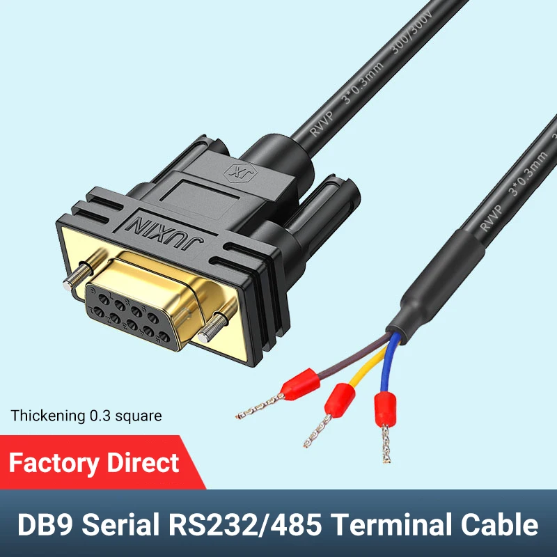 

DB9 serial cable single header male and female RS232 cable 485 cable 38 pins 9 pins COM port 235 terminal cable 3 core