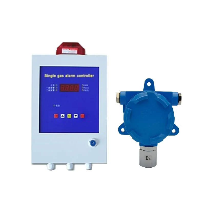 Explosion proof 4-20mA CH4 LPG LEL gas alarm control panel with detector