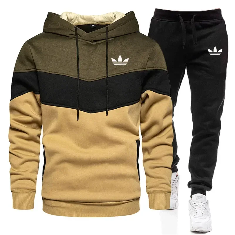 2024 brand autumn and winter hoodie suit men\'s fashion hoodie + brand pants 2 sets of casual jogging suit sportswear sweatshirt