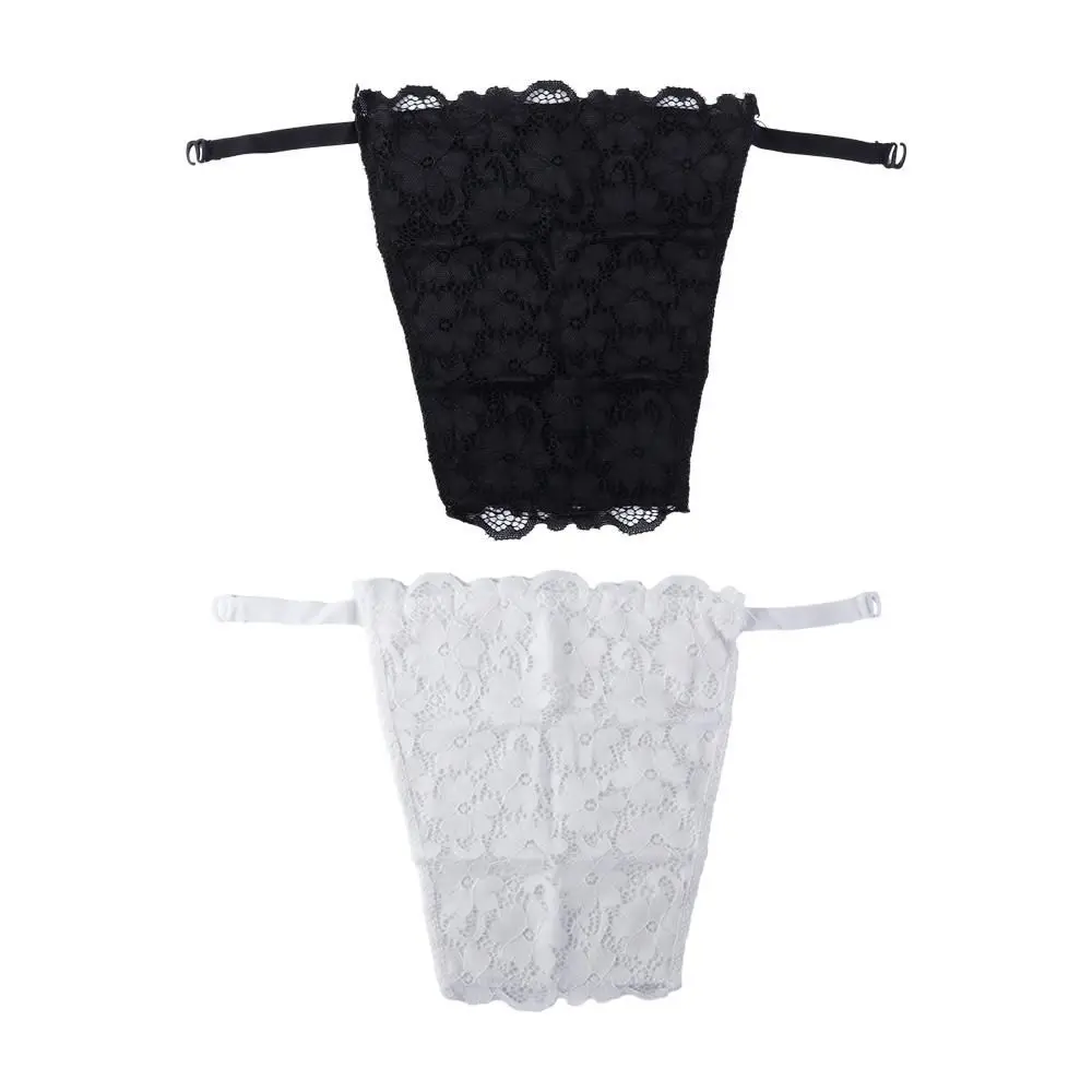 Strapless Double Layer Anti-Glare Tube Top Lace Invisible Chest Cover Strapless Bra Chest Cover Up for Dresses Chest Wrap Girl