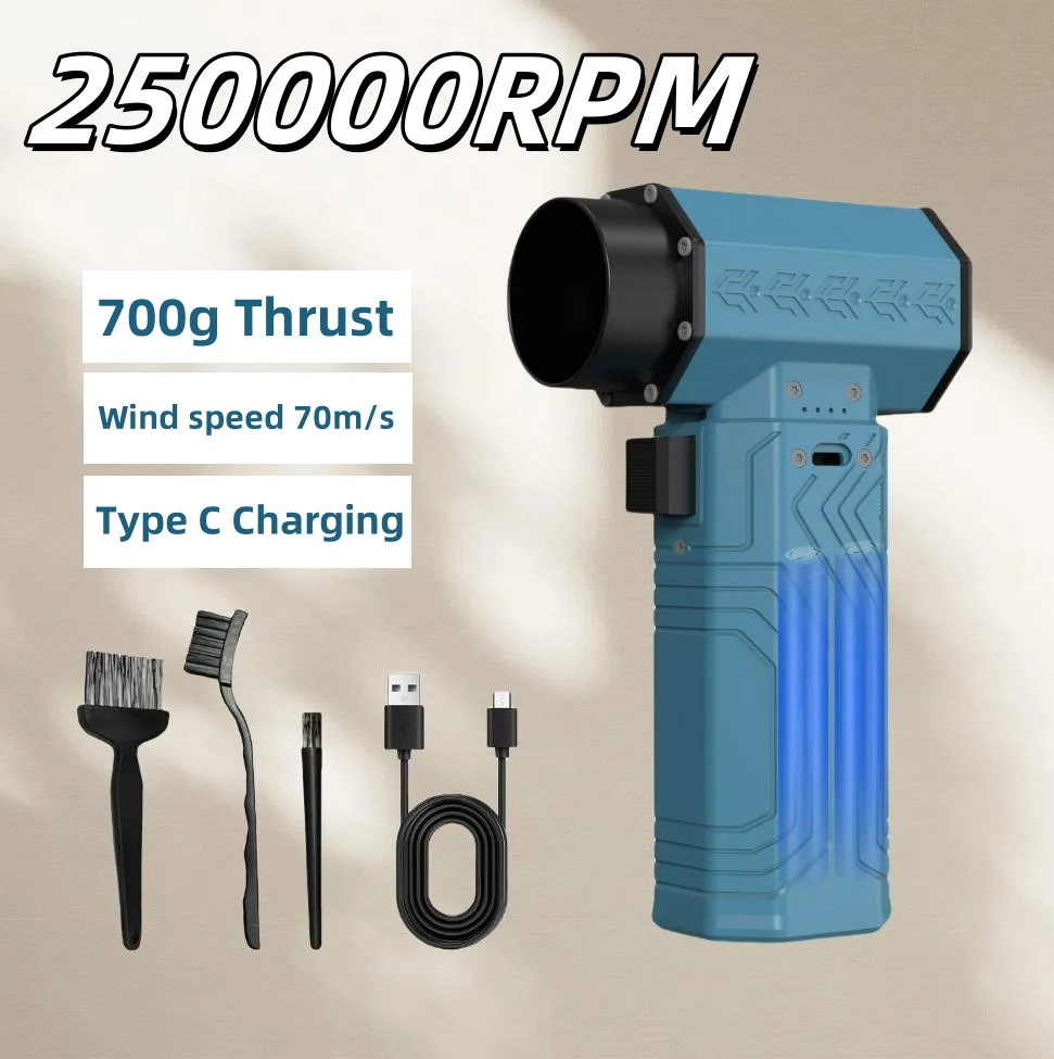 Electric Air Duster Rechargeable Air Blower Strong Wind 700g Thrust Air Pressure For Car Cleaning Soot Snow Blower