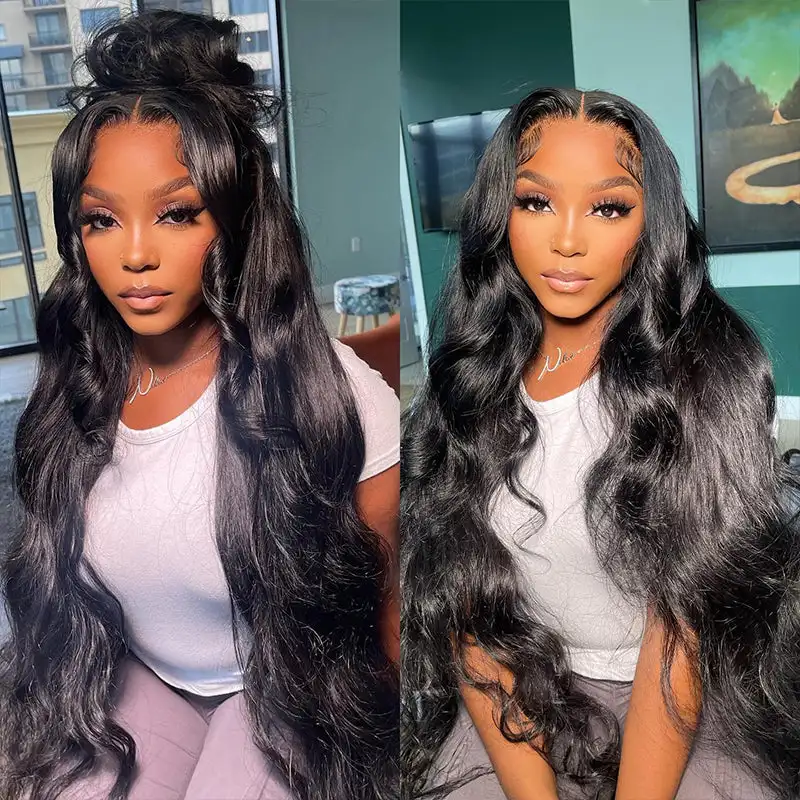 Brazilian 30 36 40 Inch Body Wave 13x4 Lace Front Human Hair Wig Glueless Hd Transparent Lace Frontal Wig Pre Plucked For Women