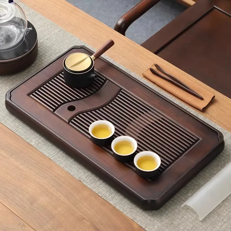 New bamboo tea tray tea table home rectangular living room dry tea tray light luxury water storage tea set tray tea sea