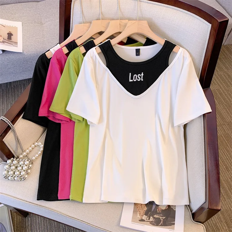 

New Western Style Short Sleeved T-Shirt In Plus Size For Summer, Loose Fitting And Slimming Design, Niche Top