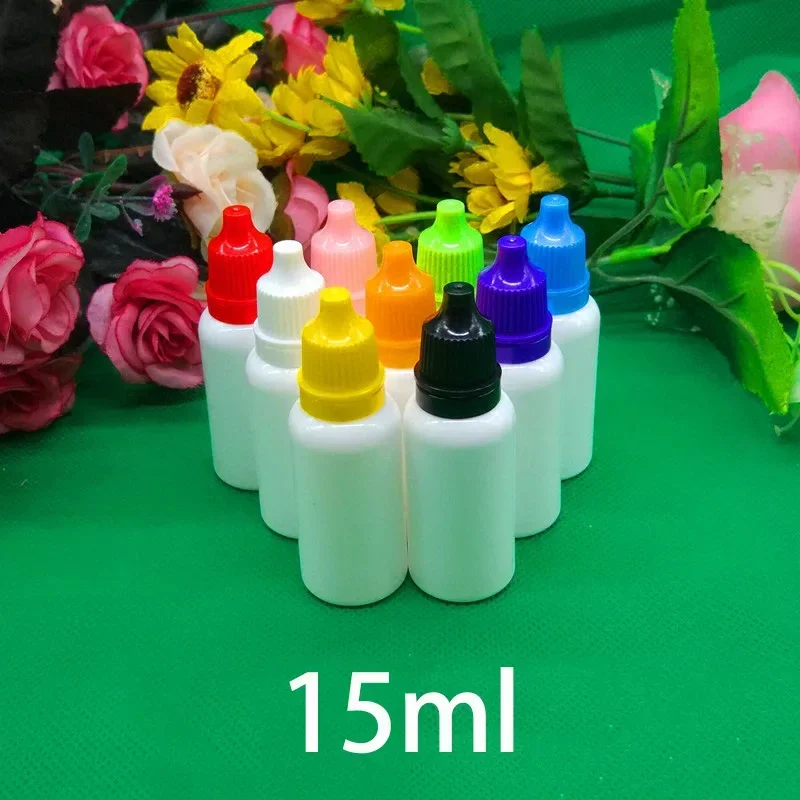 15ml White Empty Plastic Eye Drop Bottle 15g Cosmetic Medicinal Liquid Dropper Container Light Avoid Multi Colors Cap